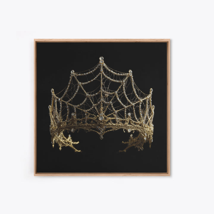 The Spiderweb Crown, Ornate Symbolist Art, Square Wall Art, Dark Fantasy Wall Art, Canvas Print, Halloween Wall Art, Horror Wall Art
