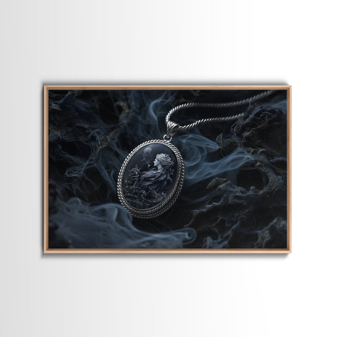 The Moonstone Amulet, Medieval Grotesque Art, Landscape Wall Art, Macabre Wall Art, Canvas Print, Halloween Wall Art, Horror Wall Art