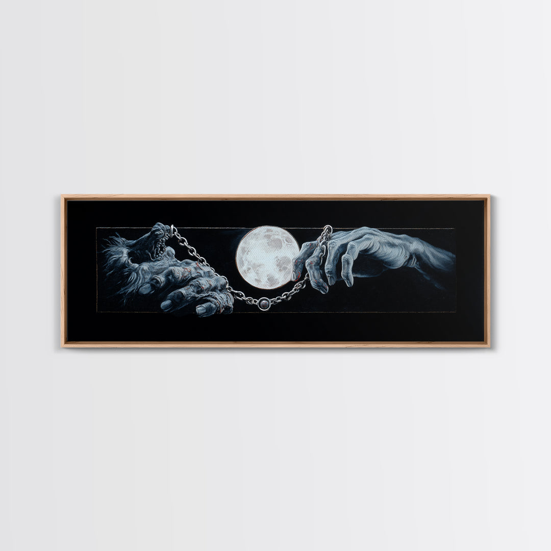 The Moonstone Amulet, Gothic Nightmare Art, Extra Wide Wall Art, Gothic Horror Wall Art, Framed Canvas Print, Halloween Wall Art
