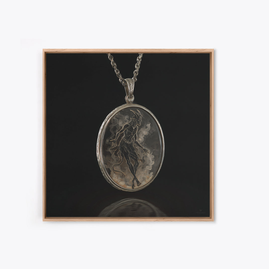The Moonstone Amulet, Dark Symbolist Art, Square Wall Art, Dark Fantasy Wall Art, Canvas Print, Halloween Wall Art