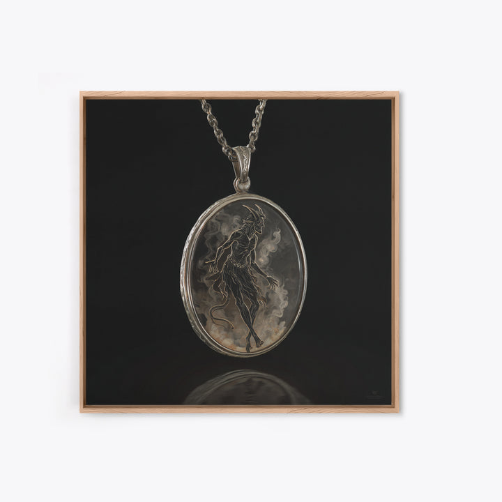 The Moonstone Amulet, Dark Symbolist Art, Square Wall Art, Dark Fantasy Wall Art, Canvas Print, Halloween Wall Art