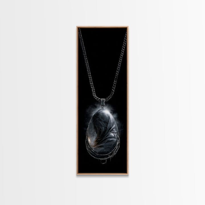 The Moonstone Amulet, Surreal Apocalyptic Art, Tall Narrow Wall Art, Gothic Horror Wall Art, Canvas Print, Halloween Wall Art