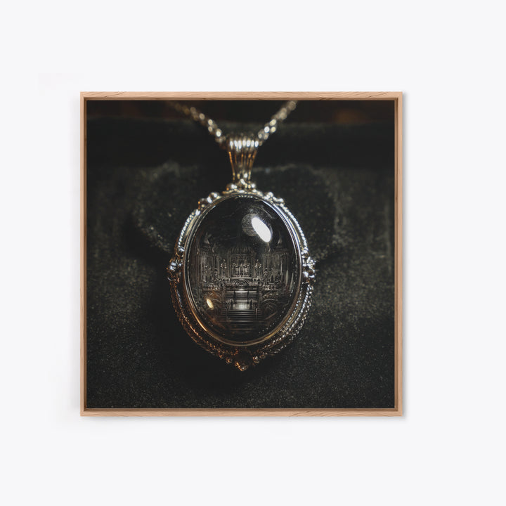 The Moonstone Amulet, Biomechanical Horror Art, Square Wall Art, Gothic Horror Wall Art, Canvas Print, Halloween Wall Art, Spooky Wall Decor