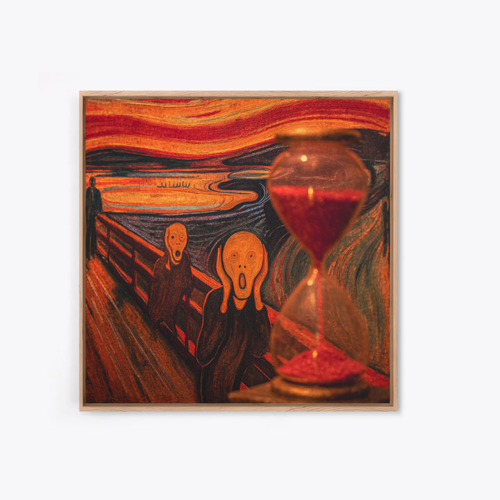 The Crimson Hourglass, Expressionist Gothic Art, Square Wall Art, Dark Halloween Decor, Canvas Print, Halloween Wall Art, Gothic Home Decor