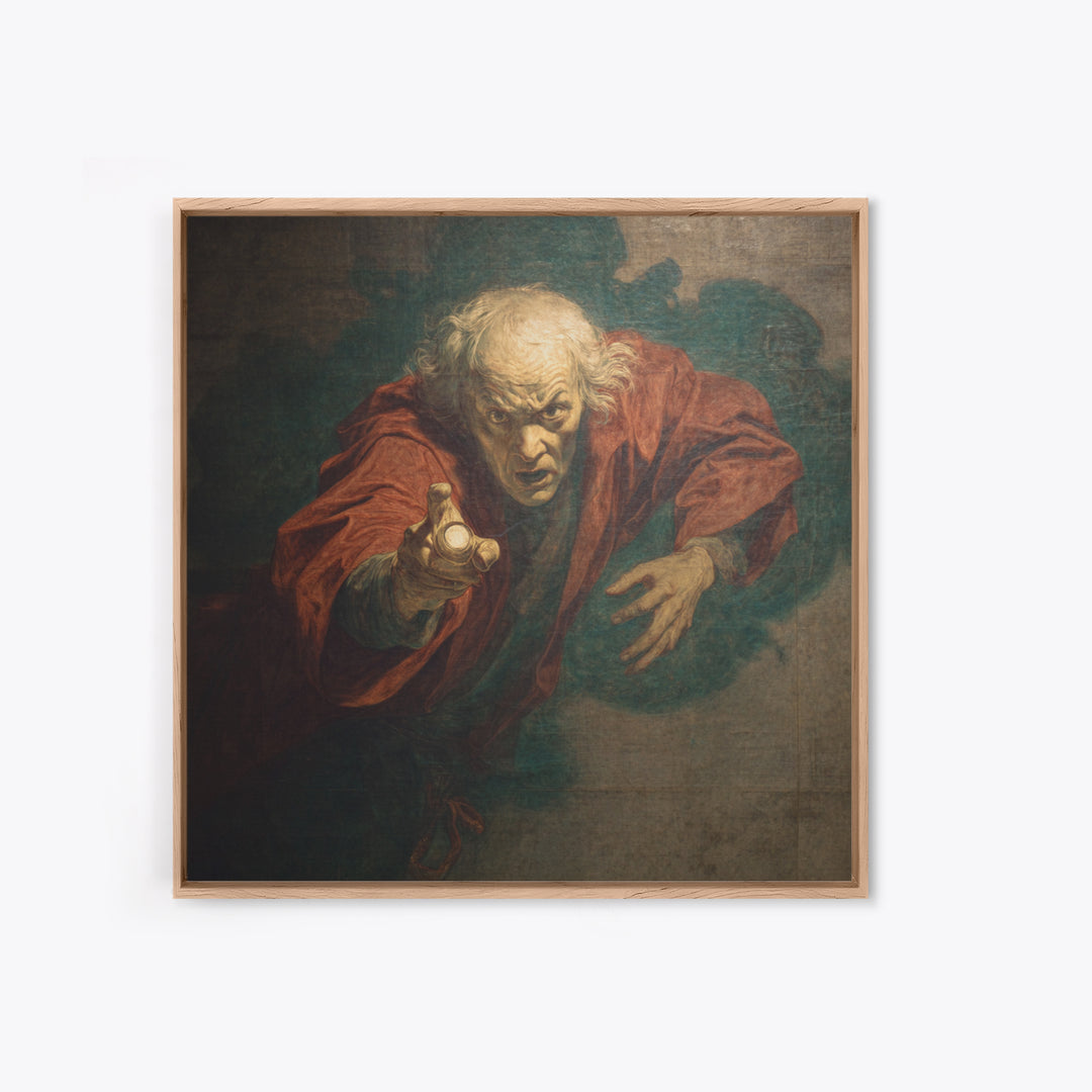 The Haunted Portrait, Dark Renaissance Art, Square Wall Art, Dark Fantasy Wall Art, Canvas Print, Halloween Wall Art