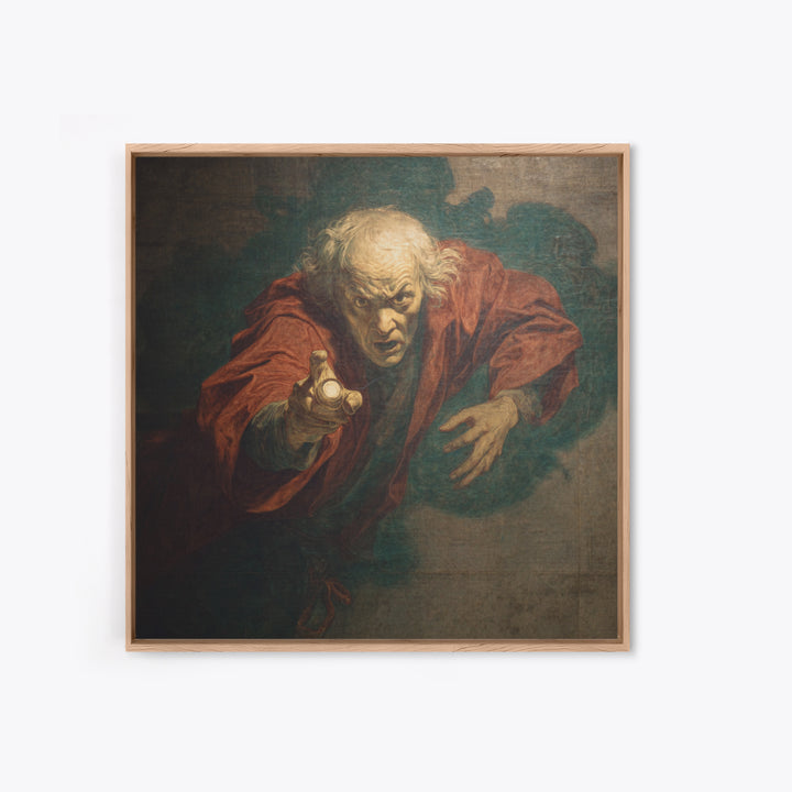 The Haunted Portrait, Dark Renaissance Art, Square Wall Art, Dark Fantasy Wall Art, Canvas Print, Halloween Wall Art
