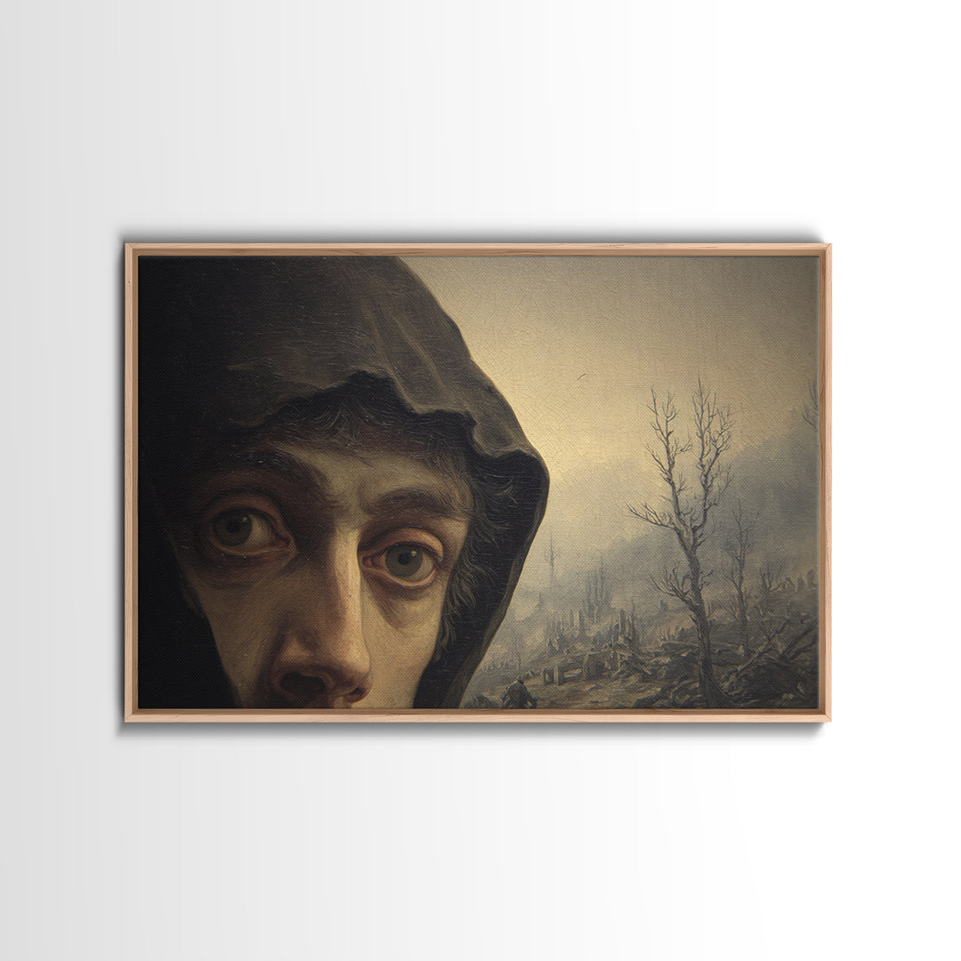 The Haunted Portrait, Romantic Gothic Landscape, Landscape Wall Art, Dark Fantasy Wall Art, Canvas Print, Halloween Wall Art