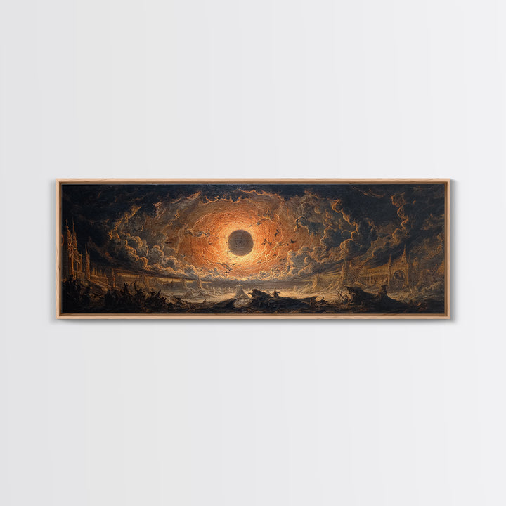 The Haunted Portrait, Apocalyptic Romantic Art, Extra Wide Wall Art, Macabre Wall Art, Framed Canvas Print, Halloween Wall Art