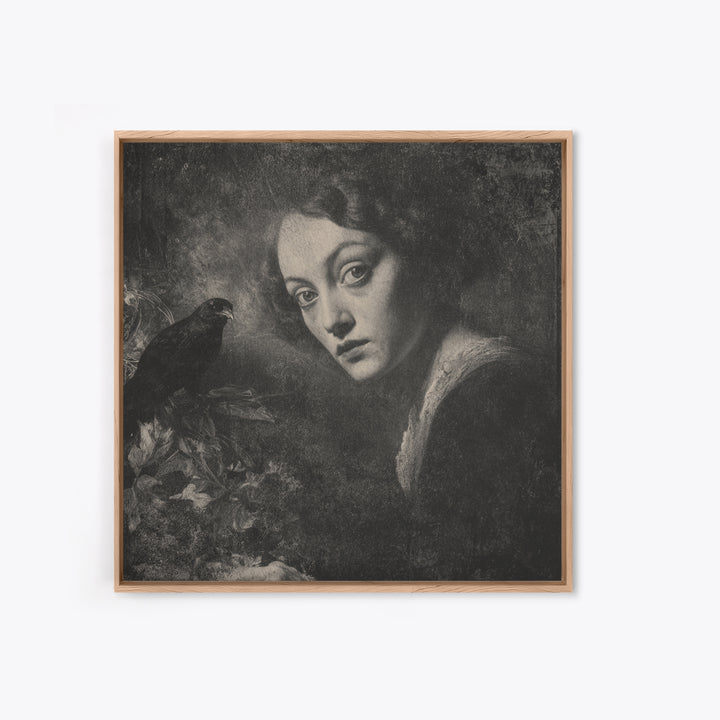 The Haunted Portrait, Symbolist Dream Art, Square Wall Art, Gothic Horror Wall Art, Framed Canvas Print, Halloween Wall Art