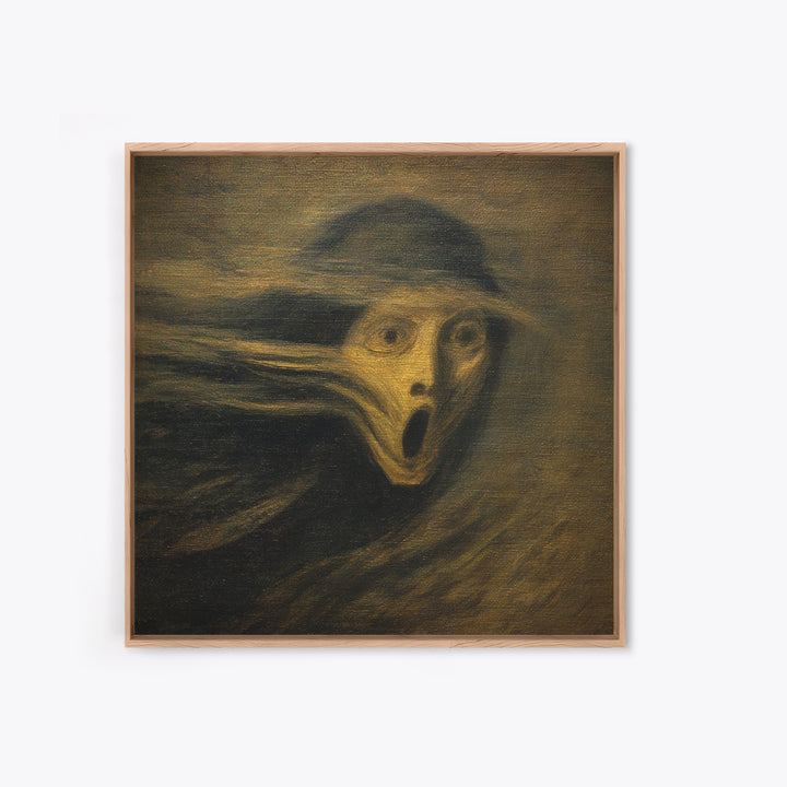 The Haunted Portrait, Expressionist Gothic Art, Square Wall Art, Gothic Horror Wall Art, Framed Canvas Print, Halloween Wall Art