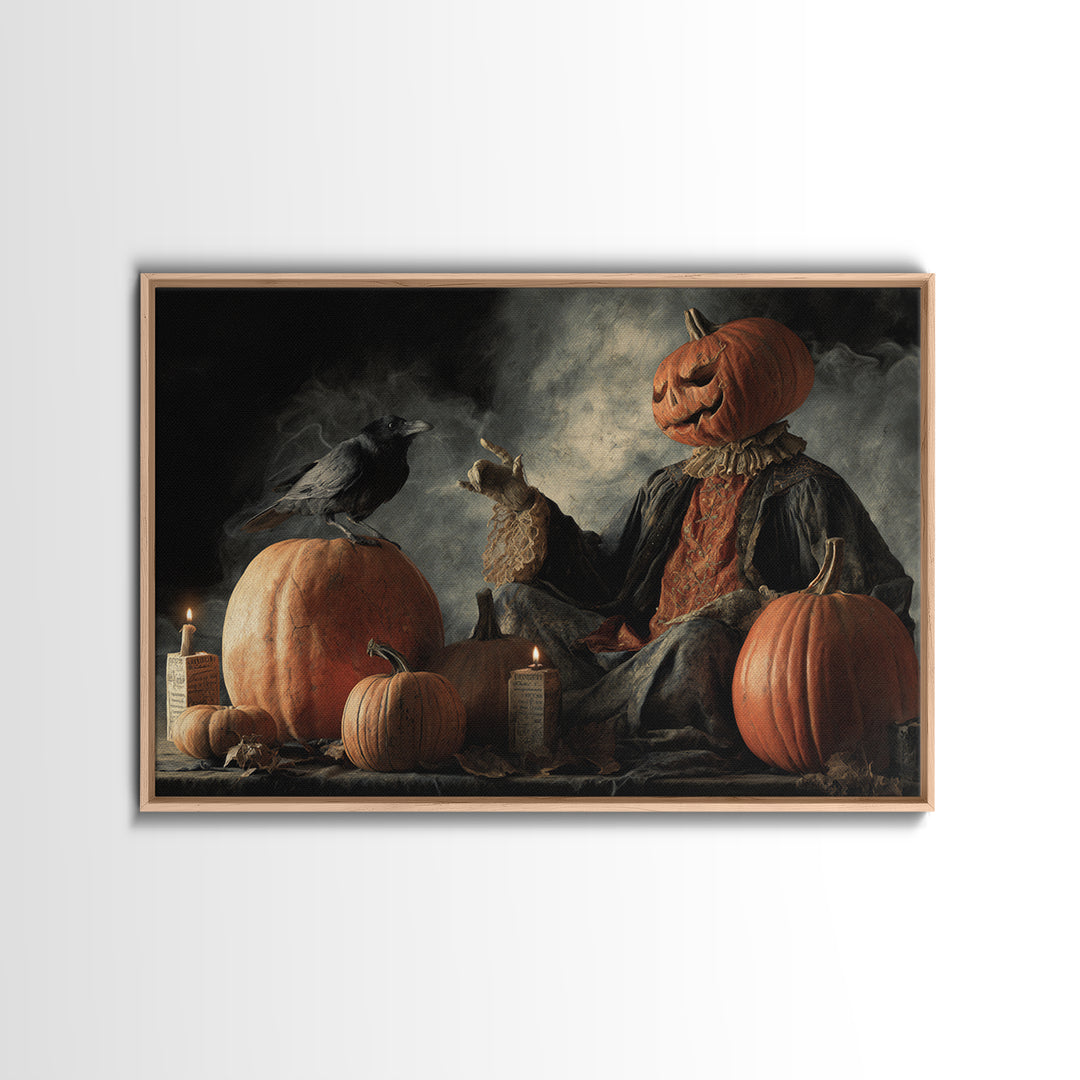 Vintage Orange-And-Black Halloween, Gothic Nightmare Art, Landscape Wall Art, Dark Fantasy Wall Art, Canvas Print, Halloween Wall Art