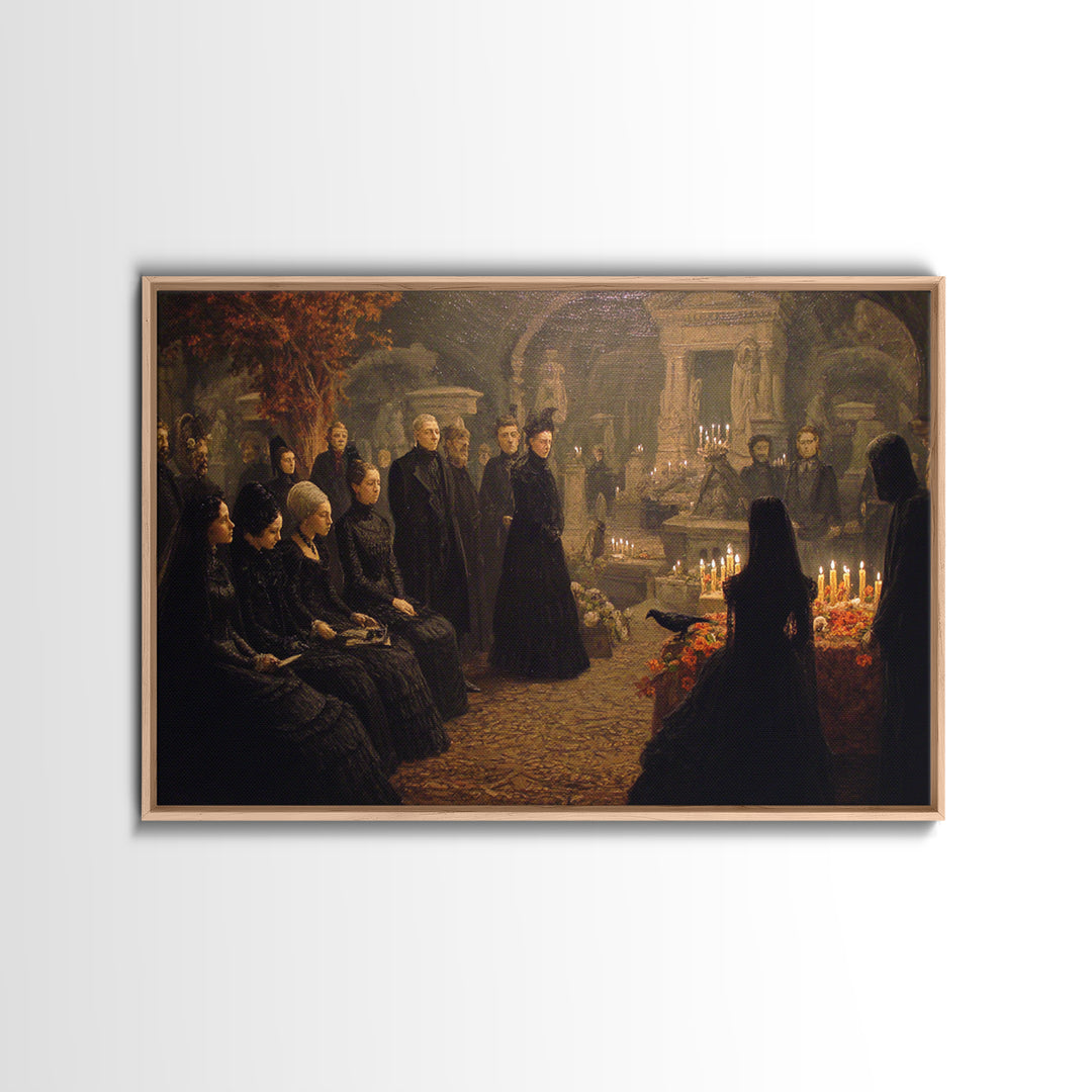 Victorian Mourning Halloween, Romantic Gothic Landscape, Landscape Wall Art, Macabre Wall Art, Canvas Print, Halloween Wall Art