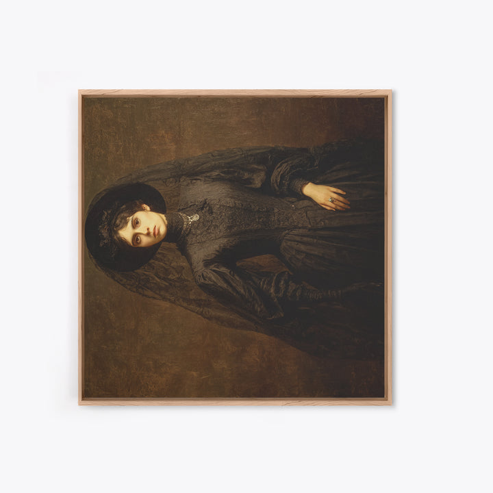 Victorian Mourning Halloween, Dark Symbolist Art, Square Wall Art, Macabre Wall Art, Canvas Print, Halloween Wall Art