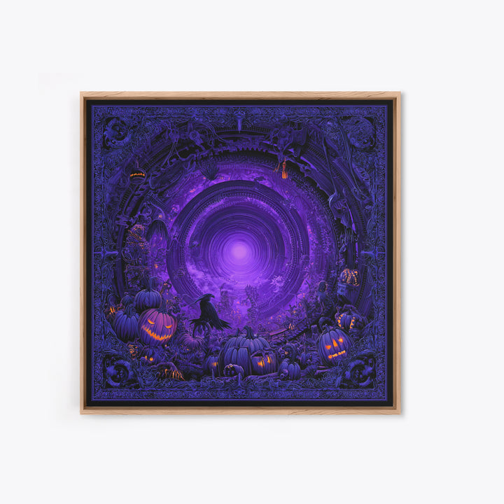 1980s Neon Horror, Biomechanical Horror Art, Square Wall Art, Dark Fantasy Wall Art, Canvas Print, Halloween Wall Art, Seasonal Home Decor