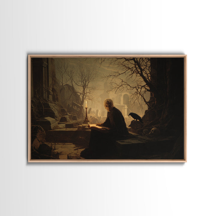 Dark Academia Halloween, Romantic Gothic Landscape, Landscape Wall Art, Gothic Horror Wall Art, Canvas Print, Halloween Wall Art