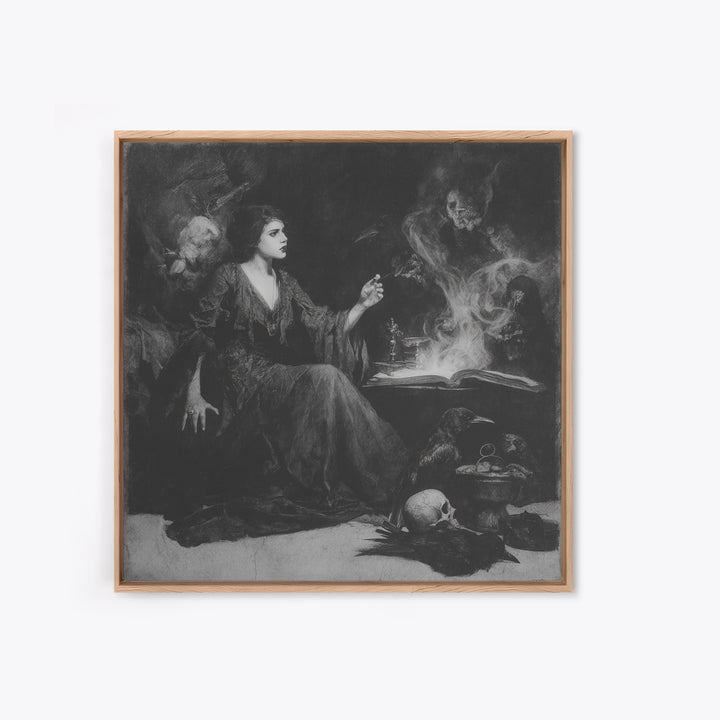 Dark Academia Halloween, Symbolist Dream Art, Square Wall Art, Dark Halloween Decor, Canvas Print, Halloween Wall Art