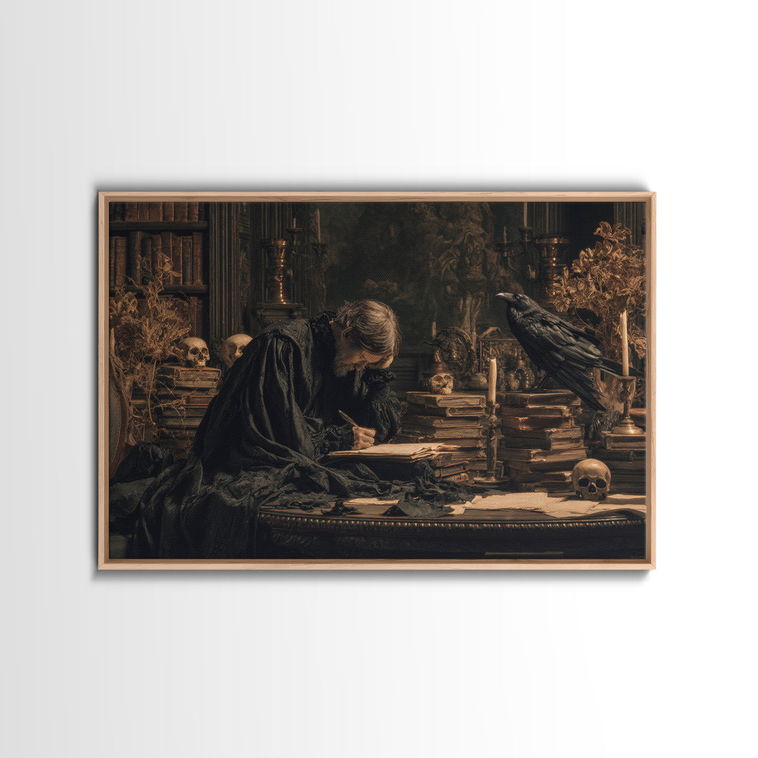 Dark Academia Halloween, Symbolist Gothic Landscape, Landscape Wall Art, Macabre Wall Art, Framed Canvas Print, Halloween Wall Art