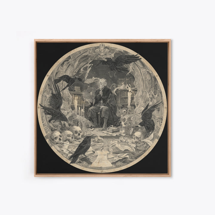 Dark Academia Halloween, Decadent Gothic Art, Square Wall Art, Dark Fantasy Wall Art, Framed Canvas Print, Halloween Wall Art
