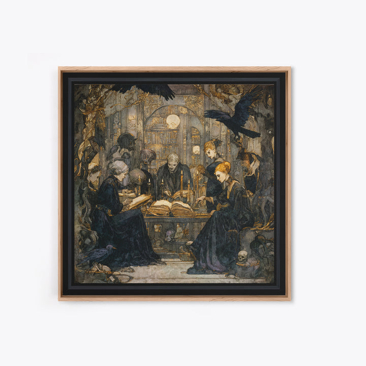 Dark Academia Halloween, Dark Symbolist Art, Square Wall Art, Dark Fantasy Wall Art, Framed Canvas Print, Halloween Wall Art