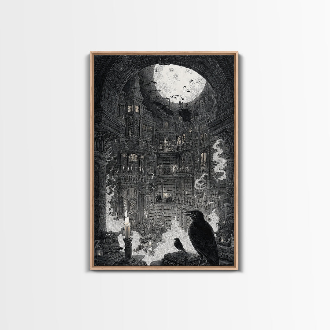 Dark Academia Halloween, Victorian Macabre Art, Vertical Wall Art, Dark Halloween Decor, Framed Canvas Print, Halloween Wall Art