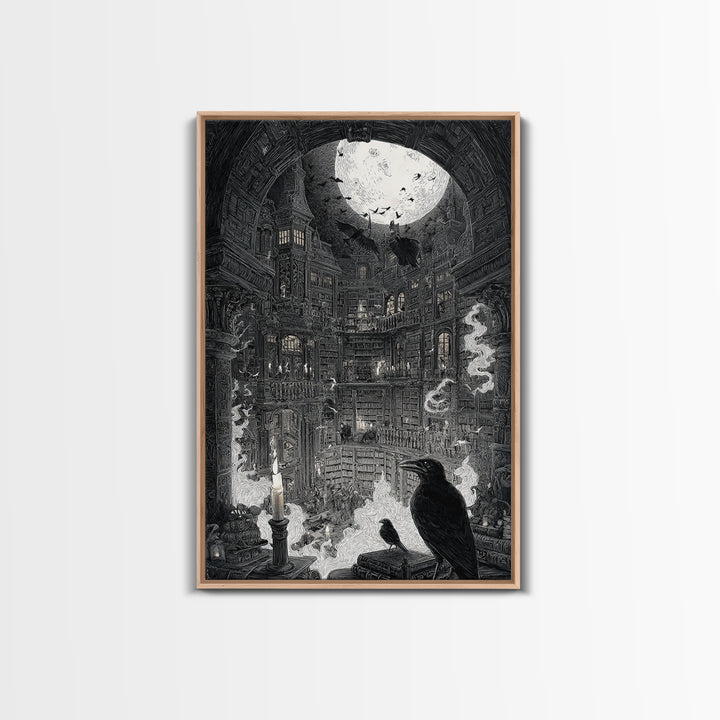 Dark Academia Halloween, Victorian Macabre Art, Vertical Wall Art, Dark Halloween Decor, Framed Canvas Print, Halloween Wall Art