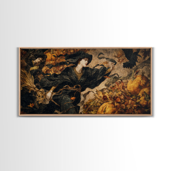 Occult Harvest Festival, Dark Symbolist Art, Wide Panoramic Art, Gothic Horror Wall Art, Canvas Print, Halloween Wall Art