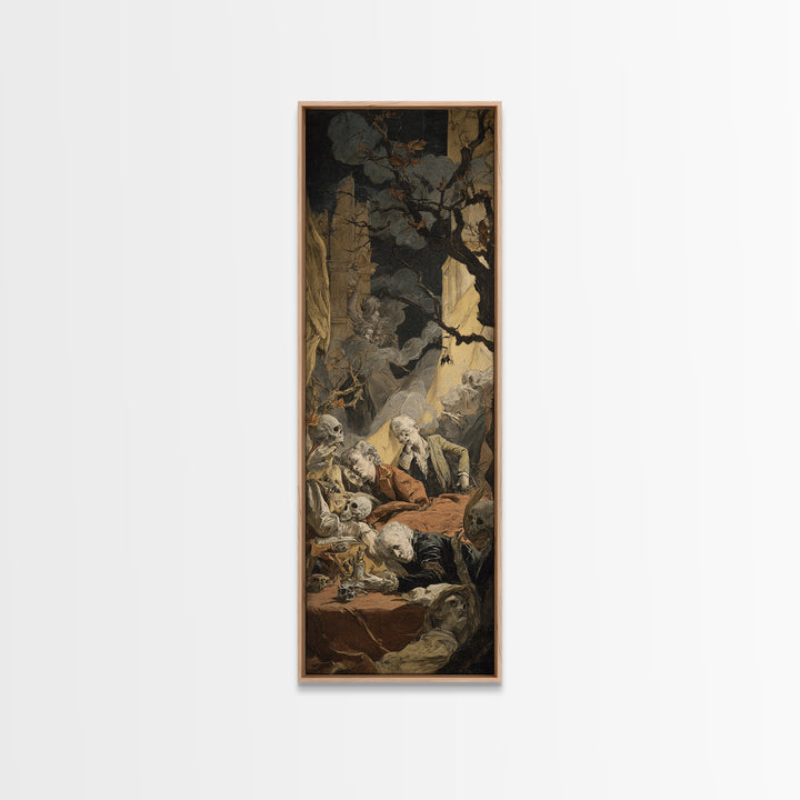 Gothic Romance, Gothic Nightmare Art, Tall Narrow Wall Art, Macabre Wall Art, Framed Canvas Print, Halloween Wall Art, Halloween Decor