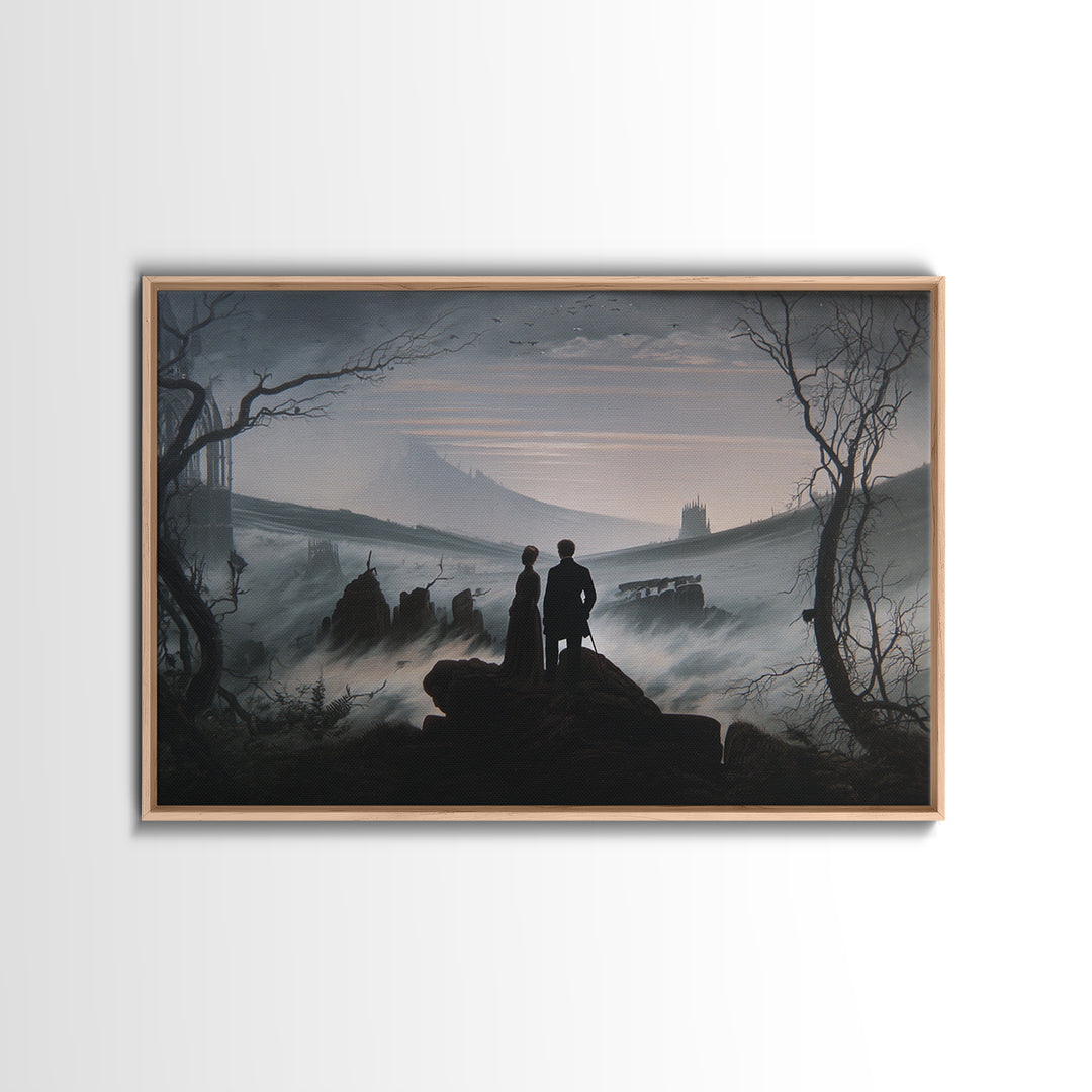 Gothic Romance, Romantic Gothic Landscape, Landscape Wall Art, Dark Fantasy Wall Art, Framed Canvas Print, Halloween Wall Art