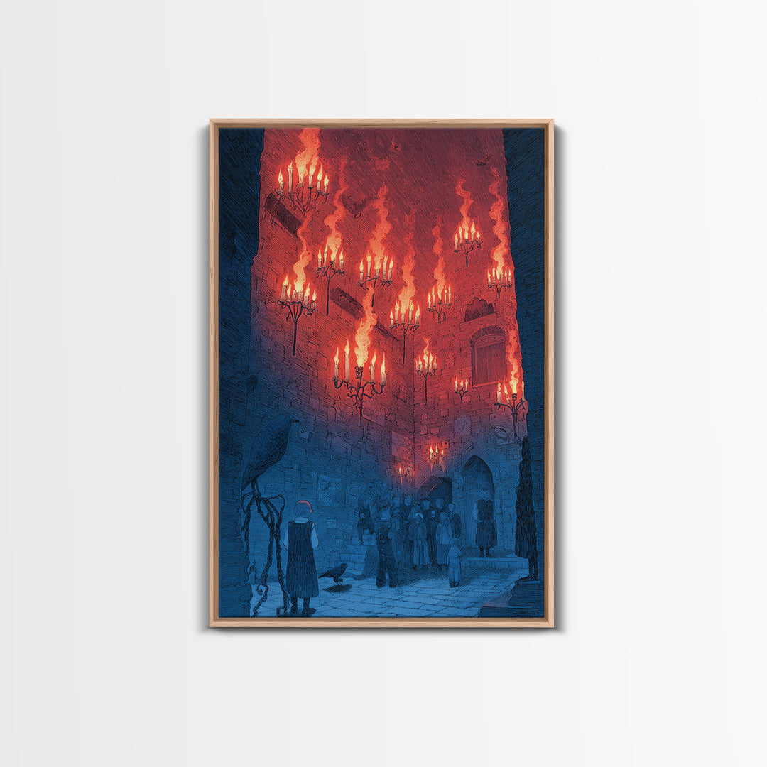 The Candlelit Crypt, Victorian Macabre Art, Vertical Wall Art, Dark Halloween Decor, Canvas Print, Halloween Wall Art, Dark Fantasy Art