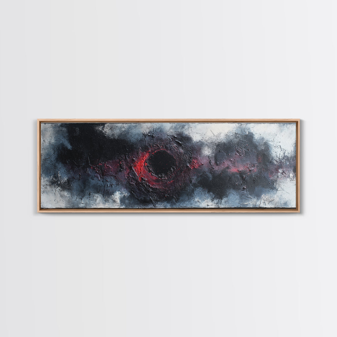 Deep Charcoal Abstract Canvas Print, Dark Art, Gothic Wall Art, Living Room Decor, Nocturne, Spooky Decor, Gallery Decor, DAR-3x1-13