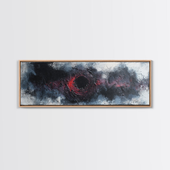 Deep Charcoal Abstract Canvas Print, Dark Art, Gothic Wall Art, Living Room Decor, Nocturne, Spooky Decor, Gallery Decor, DAR-3x1-13
