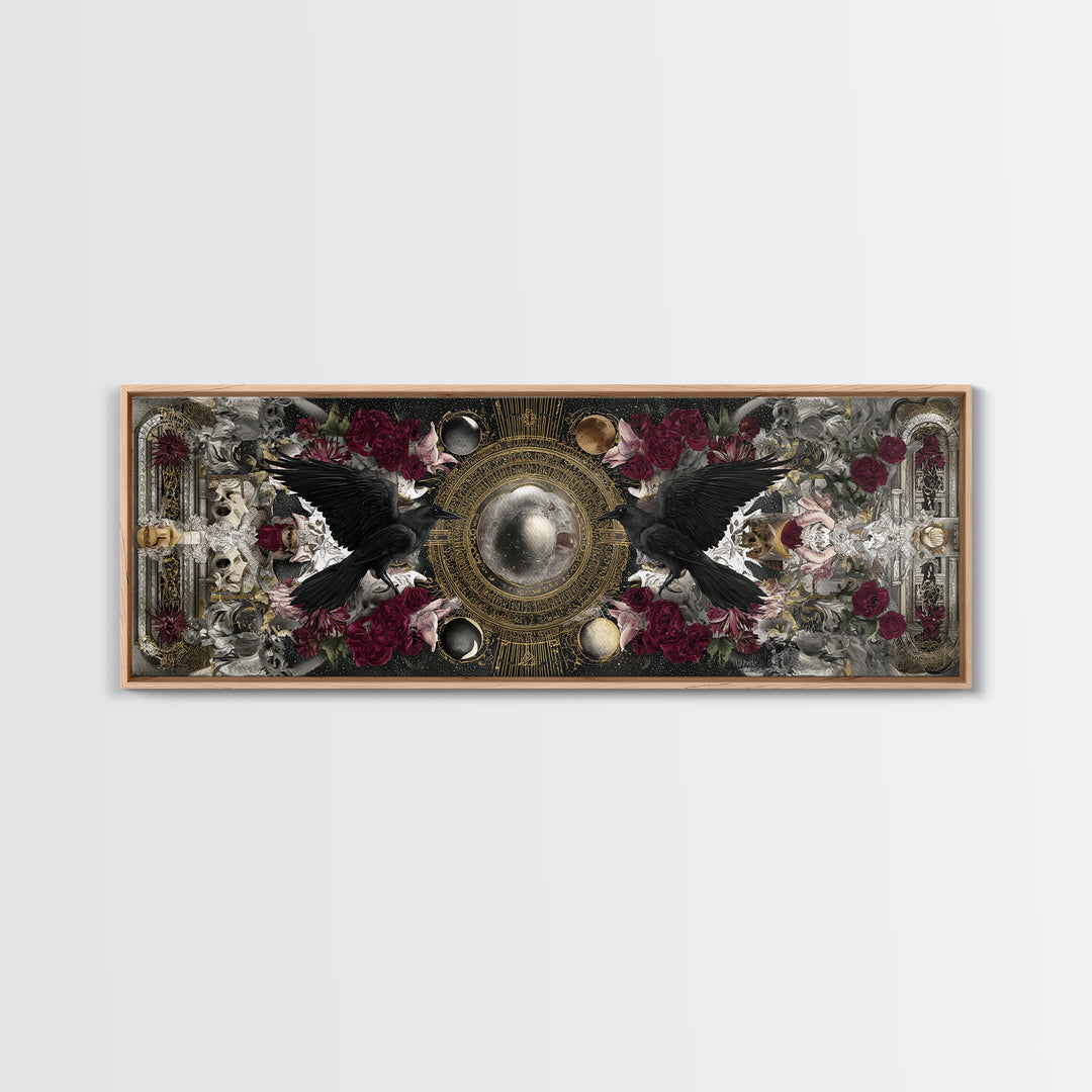 Occult Celestial Hands Framed Canvas Print, Dark Art, Painting, Living Room Decor, Fine Art, Nocturne, Gothic Wall Art, DAR-3x1-84