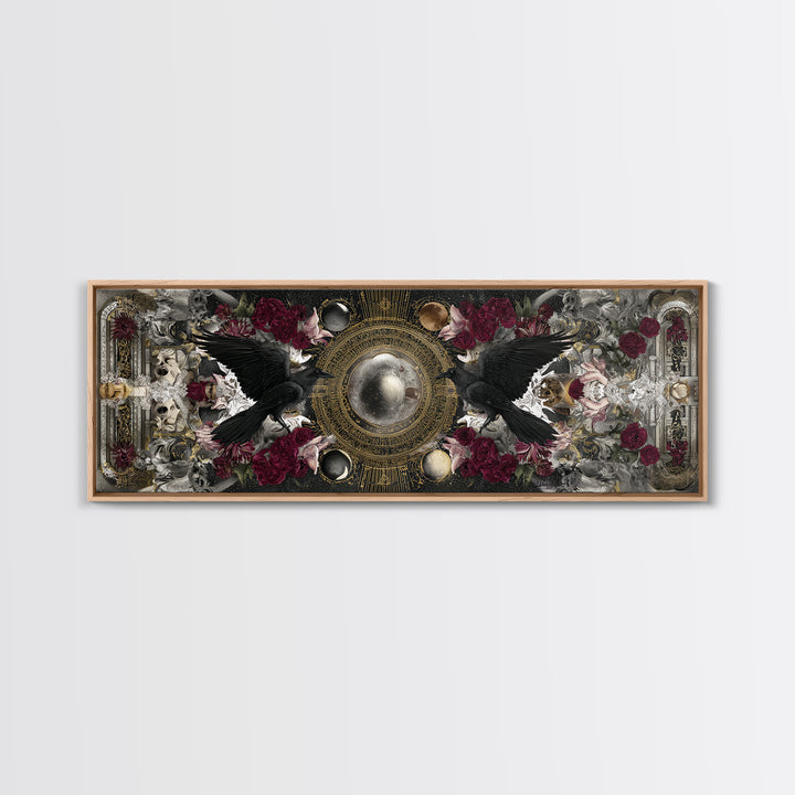 Occult Celestial Hands Framed Canvas Print, Dark Art, Painting, Living Room Decor, Fine Art, Nocturne, Gothic Wall Art, DAR-3x1-84