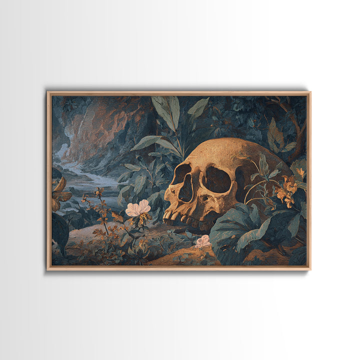 Skeletal Botanicals, Romantic Gothic Landscape, Landscape Wall Art, Gothic Horror Wall Art, Framed Canvas Print, Dark Fantasy Art