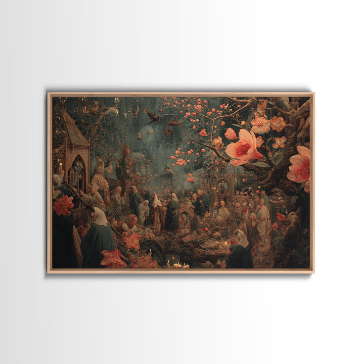 The Poison Garden, Medieval Grotesque Art, Landscape Wall Art, Gothic Horror Wall Art, Canvas Print, Halloween Wall Art