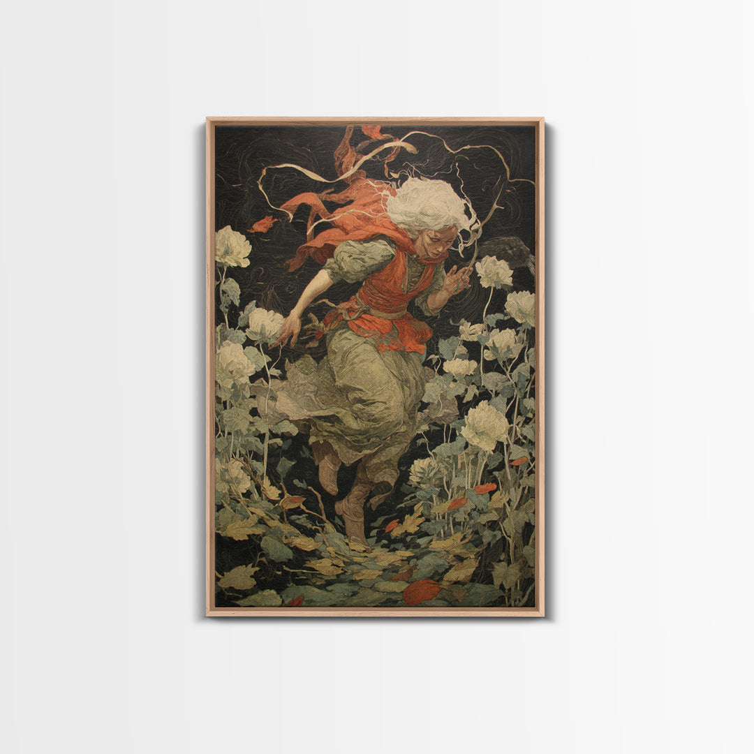 The Poison Garden, Dark Renaissance Art, Vertical Wall Art, Gothic Horror Wall Art, Canvas Print, Halloween Wall Art