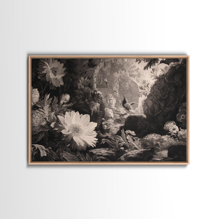 The Poison Garden, Architectural Etching Art, Landscape Wall Art, Macabre Wall Art, Canvas Print, Halloween Wall Art