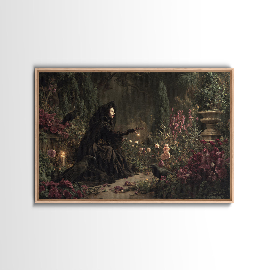 The Poison Garden, Symbolist Gothic Landscape, Landscape Wall Art, Gothic Horror Wall Art, Framed Canvas Print, Halloween Wall Art