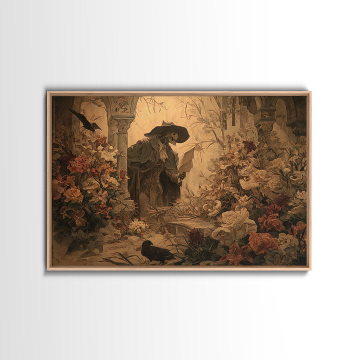 The Poison Garden, Symbolist Etching Art, Landscape Wall Art, Dark Fantasy Wall Art, Canvas Print, Halloween Wall Art, Spooky Wall Decor