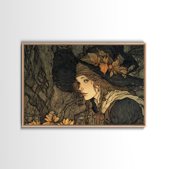 The Poison Garden, Gothic Storybook Art, Landscape Wall Art, Dark Fantasy Wall Art, Framed Canvas Print, Halloween Wall Art