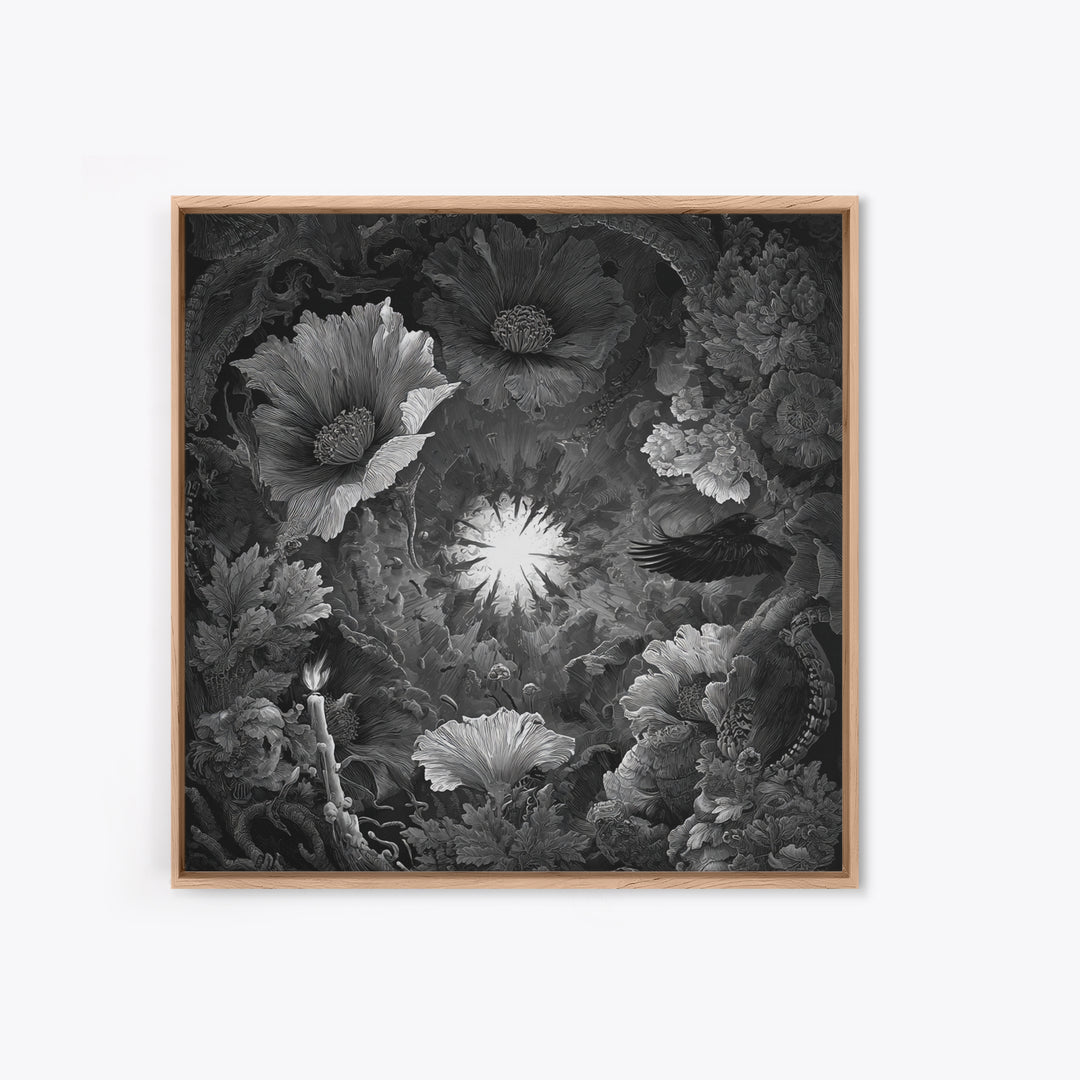 The Poison Garden, Biomechanical Horror Art, Square Wall Art, Dark Halloween Decor, Canvas Print, Halloween Wall Art, Macabre Wall Art