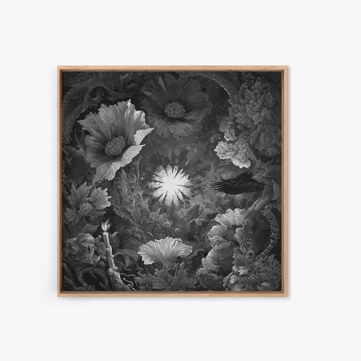 The Poison Garden, Biomechanical Horror Art, Square Wall Art, Dark Halloween Decor, Canvas Print, Halloween Wall Art, Macabre Wall Art