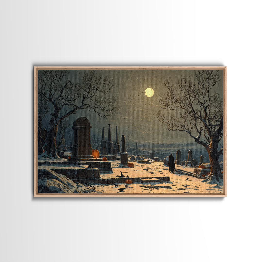 Frozen Halloween, Romantic Gothic Landscape, Landscape Wall Art, Macabre Wall Art, Canvas Print, Halloween Wall Art