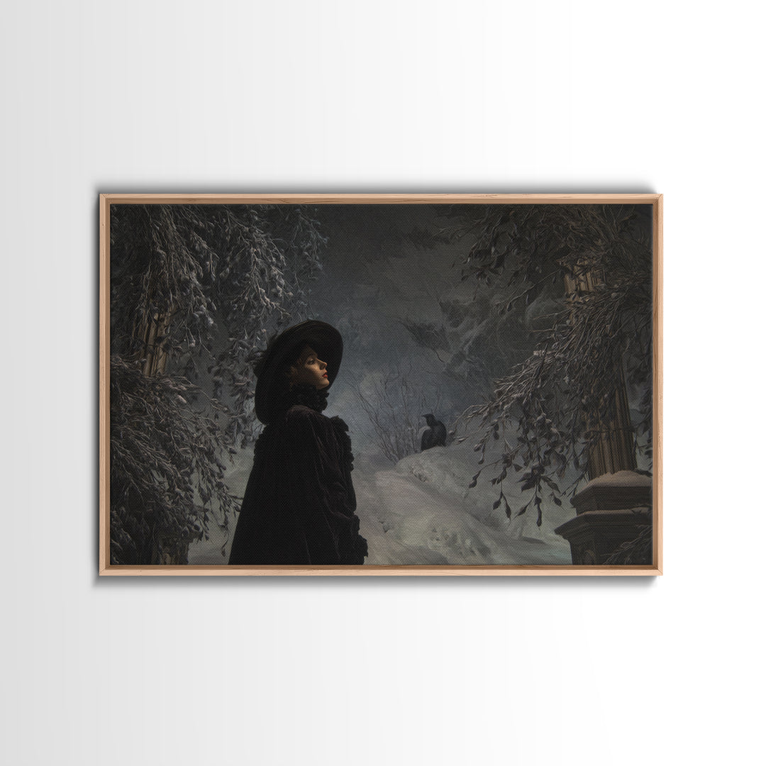 Frozen Halloween, Dark Symbolist Art, Landscape Wall Art, Gothic Horror Wall Art, Canvas Print, Halloween Wall Art