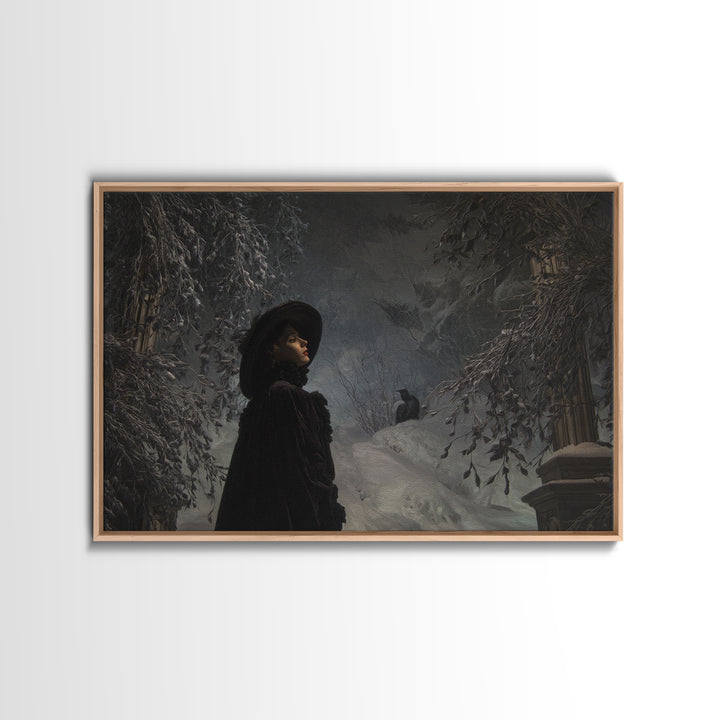 Frozen Halloween, Dark Symbolist Art, Landscape Wall Art, Gothic Horror Wall Art, Canvas Print, Halloween Wall Art