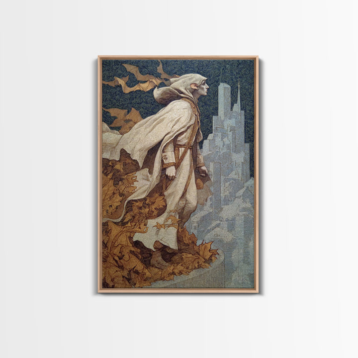 The Bat Prince, Symbolist Death Art, Vertical Wall Art, Gothic Horror Wall Art, Framed Canvas Print, Halloween Wall Art