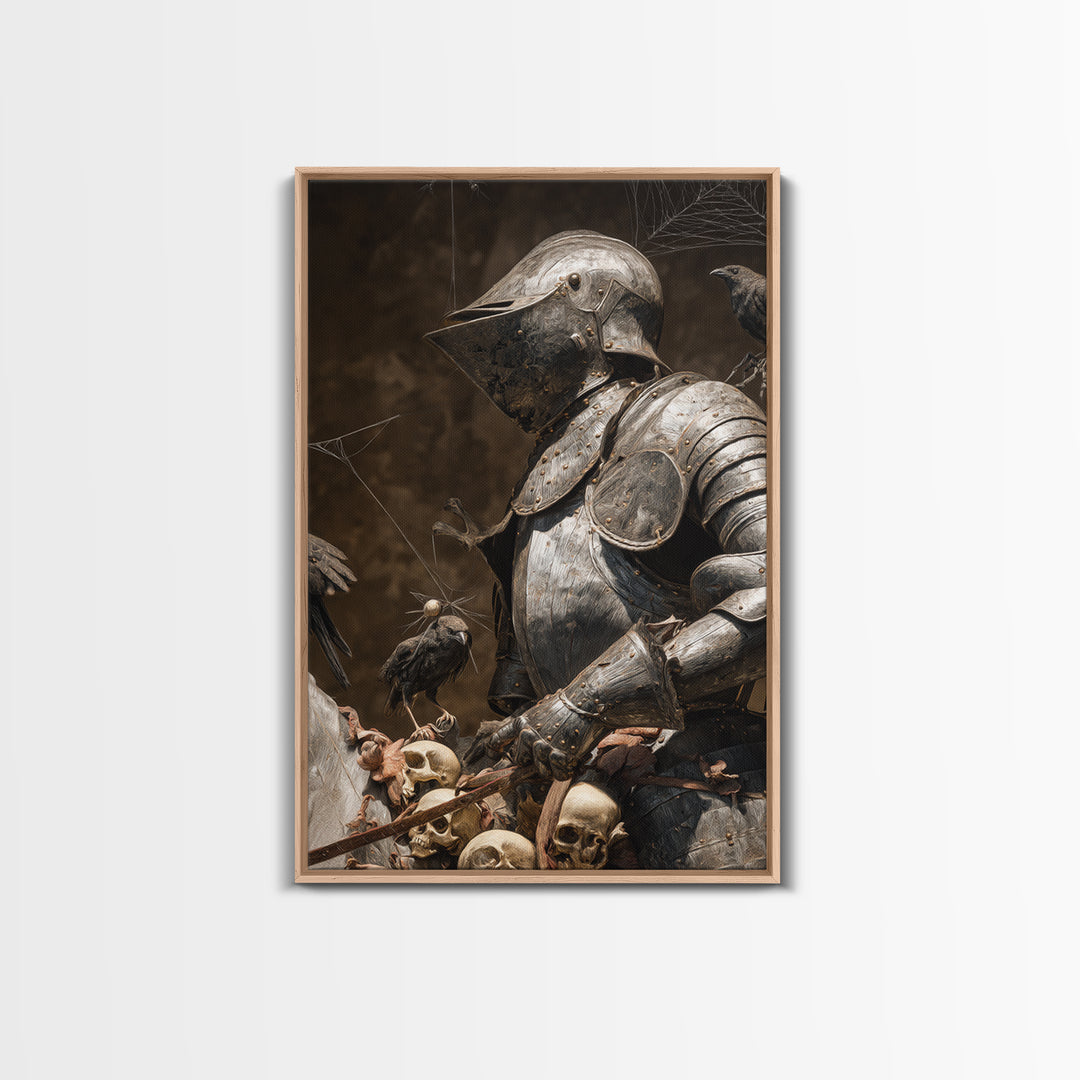 The Spider Knight, Danse Macabre Art, Vertical Wall Art, Macabre Wall Art, Canvas Print, Halloween Wall Art