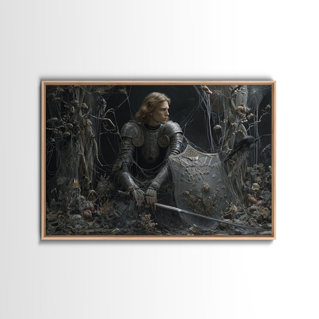 The Spider Knight, Symbolist Gothic Landscape, Landscape Wall Art, Gothic Horror Wall Art, Canvas Print, Halloween Wall Art