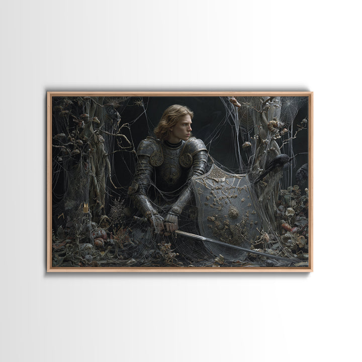 The Spider Knight, Symbolist Gothic Landscape, Landscape Wall Art, Gothic Horror Wall Art, Canvas Print, Halloween Wall Art