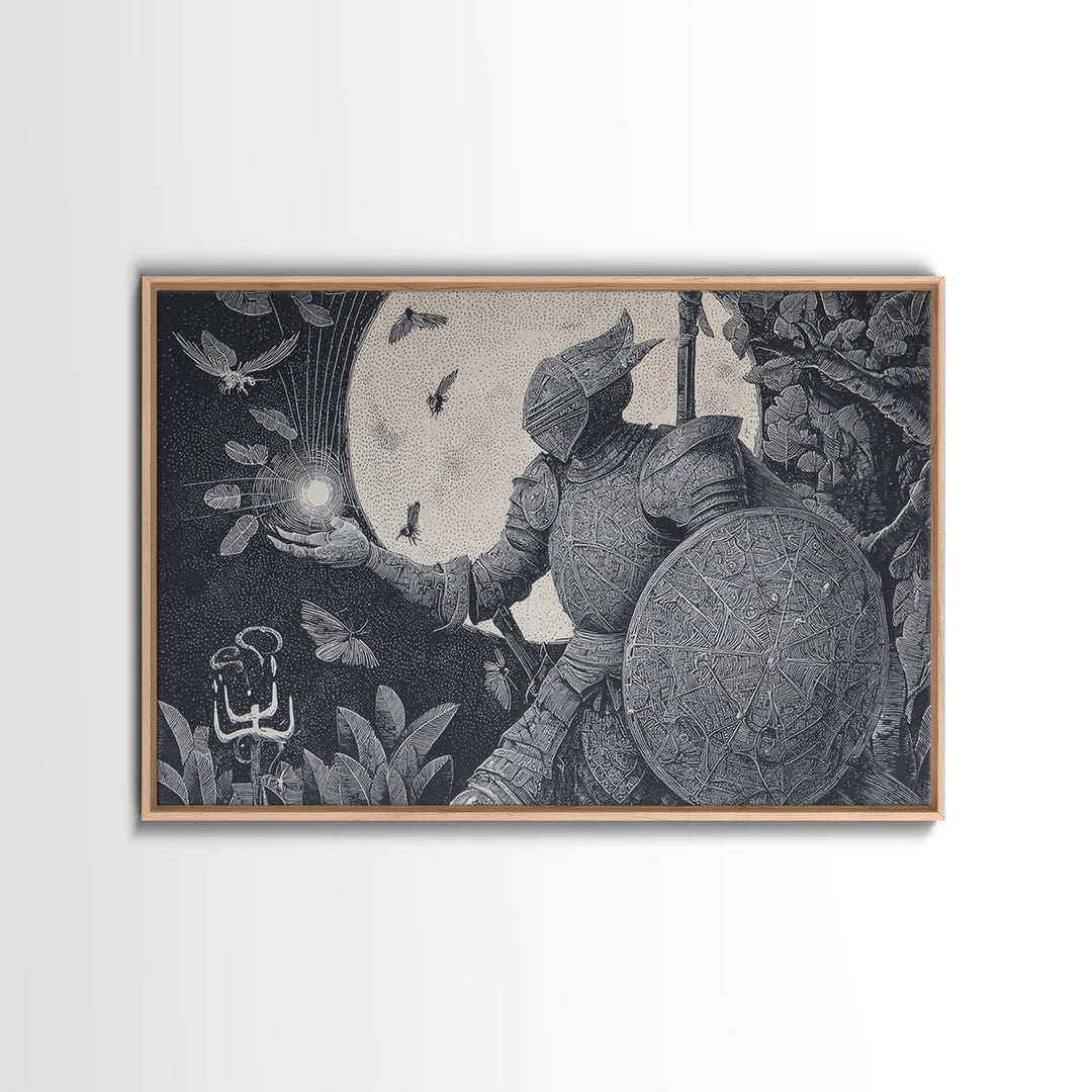 The Spider Knight, Victorian Macabre Art, Landscape Wall Art, Dark Fantasy Wall Art, Framed Canvas Print, Halloween Wall Art